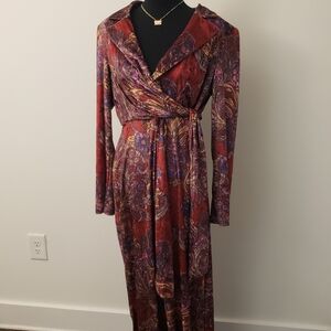Free People Delphine Velvet Jumpsuit Floral